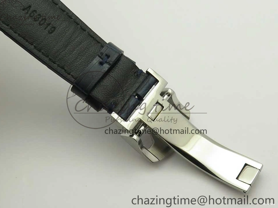 MIROTIME 0506 Portuguese Tourbillon IW5046 SS ZF Best Edition White Dial Blue Markers on Blue Leather Strap Fashionable 7149